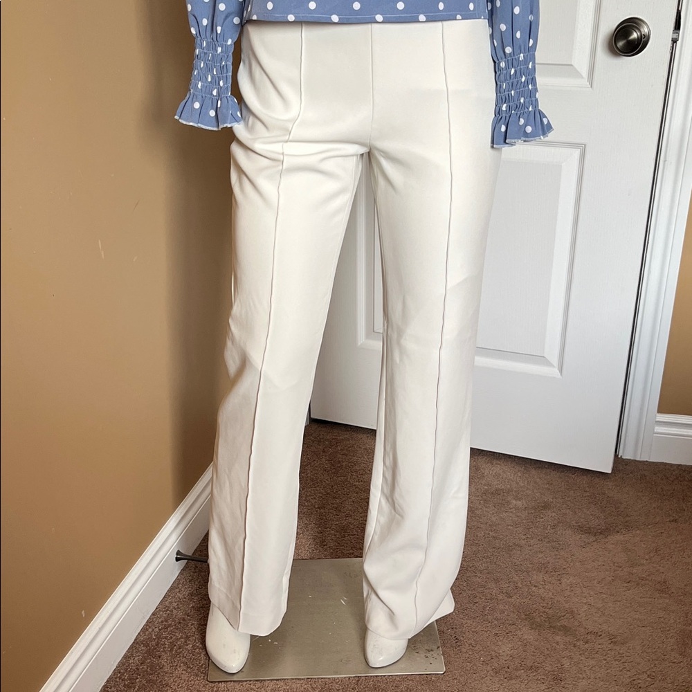 le chateau Cream Tailored Wide-Leg Trousers
